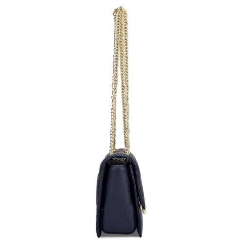 Da Milano Leather Shoulder Bag for Women - Blue