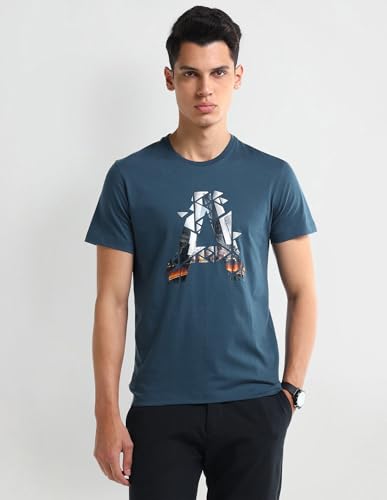 ARROW Men's Regular Fit T-Shirt (ANAITS3355_Teal