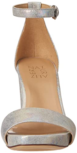 Naturalizer Womens Joy Ankle Strap Heeled Dress Sandal, Light Grey Leather, 7