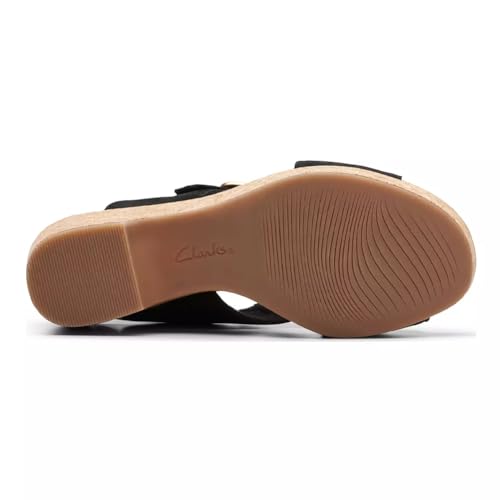 Clarks Women's Giselle Cove Heeled Sandals, Black Nubuck, 5 UK