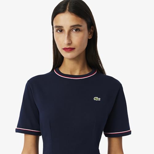 Lacoste Women's Cotton Classic Knee-Length Dress (EF9988GW1_Blue_GW1_40)