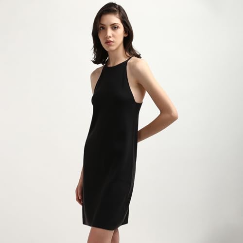 Calvin Klein Department1073 Lyocell A-Line Mini Dress (J20J223518BEH_Ck Black_S)
