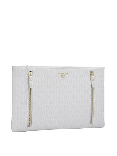 Da Milano Genuine Leather White Clutch (1458S-B) (Small)