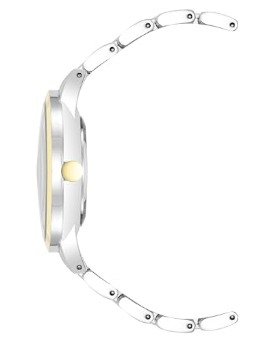 Nine West Women's Genuine Crystal Accented Bracelet Watch, Two Tone, NW/2099WTTT