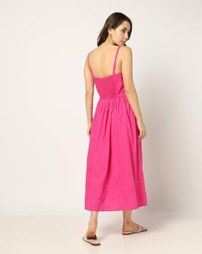 GAP Women's Pure Cotton A-Line Ankle Length Casual Dress (442711439_Pink