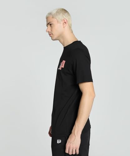 Puma Men's Graphic Print Regular Fit T-Shirt (630797_Black