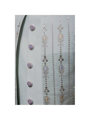 A LOYAL Light Mint Embroidered Indo-Western Sherwani Set (L)