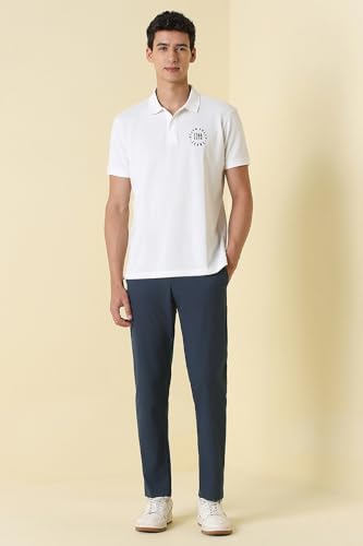 Men Blue Solid Casual Trousers