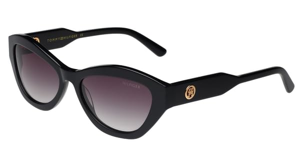 Tommy Hilfiger Women's Cat Eye Black-Gold Sunglasses