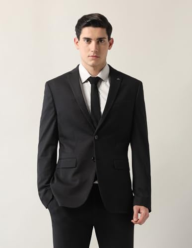 Arrow Men's Zero Calorie Slim Fit Two Piece Suit Black