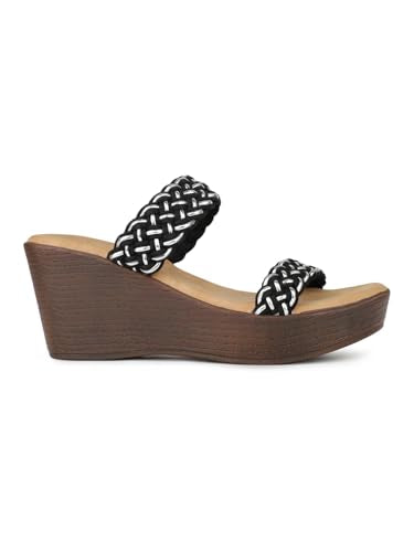 Inc.5 Womens Black Casual Solid Round Toe Wedge Heels