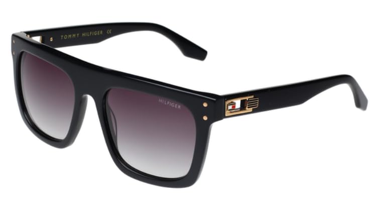 Tommy Hilfiger men's Black-Gold Square Sunglasses TH2658 C1