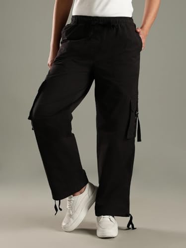 Tommy Hilfiger Relaxed Fit Solid Mid Rise Cargo Black