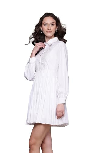 Label RITU KUMAR White Blainn Shirt Dress with Camisole