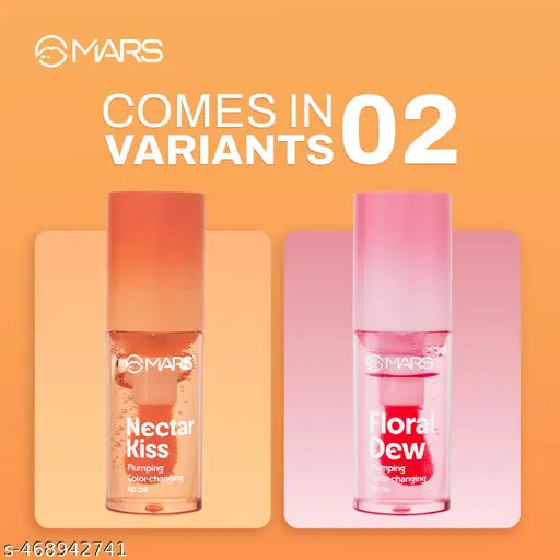MARS Plumping Color Changing Lip Protector Oil (4.8ml) (Nector Kiss) | Enriched with Olive Fruit Oil, Jojoba Oil, Hippophae Fruit Oil