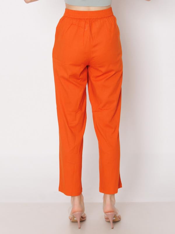 Zink London Women's Rust Solid Straight Fit Trouser