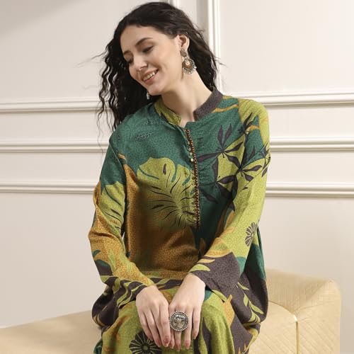 Biba Women Multicolor Viscose Rayon Straight Printed Kurta_38
