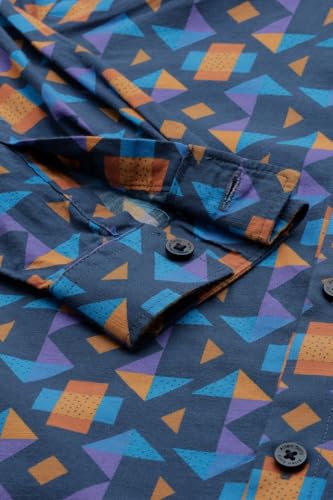 Boys Blue Print Casual Shirt