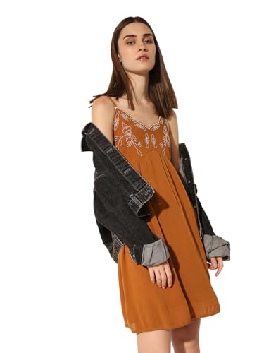 ONLY Women's Fit and Flare Brown Dress