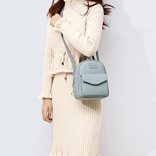 GEFIRE Womens Backpack Women Backpack, Mini Soft Touch Multi-Function Small Backpack ,Ladies Shoulder Bag Purse Black,PU Single Shoulder Ladies Bag (Color : Dark blue)