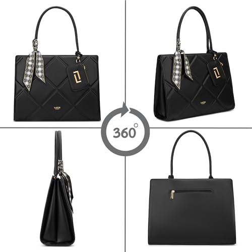 Lavie Luxe Women's Quare26 Extra Large Laptop Satchel Bag | Upto 14 Inch | Satchel Handbag for Work | Ladies Purse | Stylish Shoulder Bag | Gift for Women