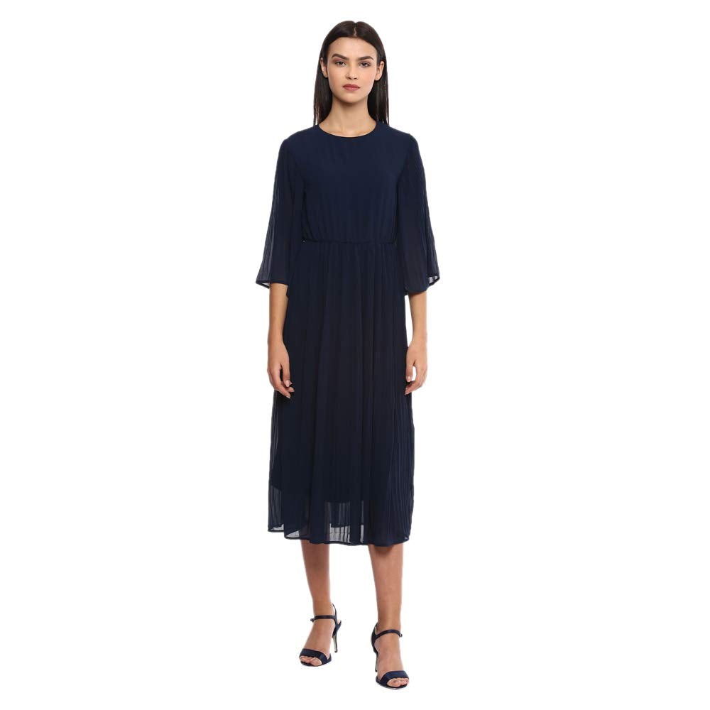 U.S. POLO ASSN. Women's Synthetic Shift Maxi Dress (UWDR0705_Navy_S TF)