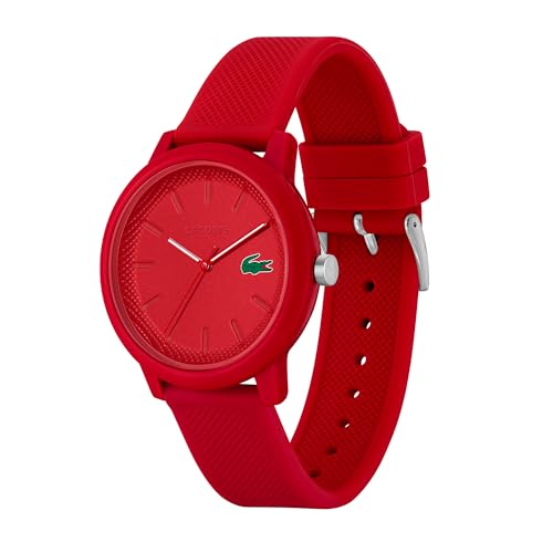 Lacoste Lacoste.12.12 Qtz Basic Red Round Dial Men's Watch|Red Silicone Material|Multi Color Band - 2011173