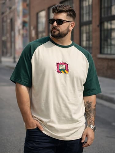 Veirdo Men’s Pure Cotton Half Sleeve Plus Size Graphic Printed T-Shirt, Stylish Comfortable & Durable Tees, Sizes: 3XL to 5XL (PS_VR_OTW_SW_BB_4XL)