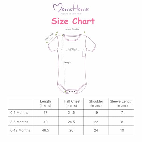 Moms Home Soft Organic Cotton Unisex Baby Onesie/Bodysuit Pack of 5 - (3-6 Months) Mix Designs