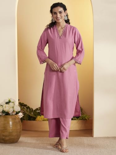 BIBA Viscose Rayon Printed Straight Semi-Formal Kurta With Palazzo