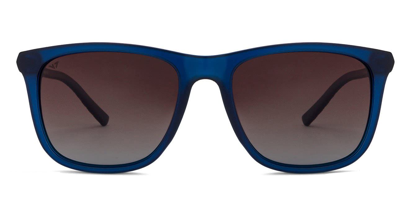 VINCENT CHASE EYEWEAR By Lenskart | Full Rim Wayfarer Branded Latest And Stylish Sunglasses | Polarization And 100% Uv Protected | Men & Women | Large | Vc S12643 Frame Blue/Lens Brown - Pack Of 1