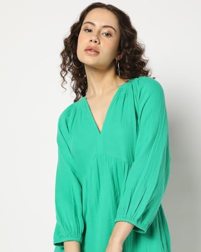 GAP Women's Cotton Classic Mini Casual Dress (442531458_Green