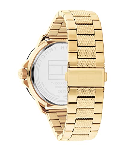 Tommy Hillfiger Nelson Quartz Basic Light Gold Dial Gold Stainless Steel Strap Watch for Men