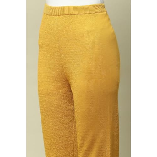 Rangriti Women's Straight Pants (WNTRWR18906AW23MUST_Yellow