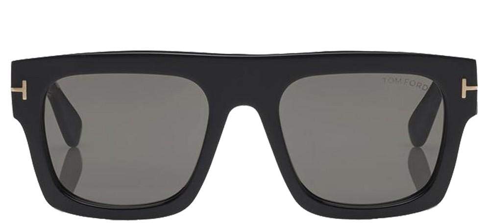 Tom Ford UV Protected Black Rectangular Full rim Sunglasses for Men - FT0711 53 01A