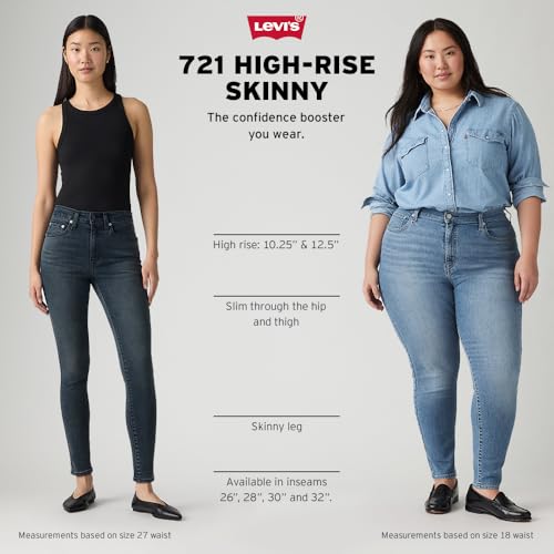 Levi's Women's 721 High Rise Skinny Jean, Soft Black, 34 (US 18) S