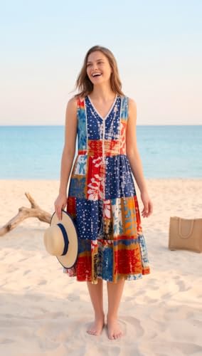 Veldress Full Long Dress Maxi Dress Kurtis Cotton Beachwear Maxi (in, Alpha, 3XL, Regular, Multi) Multicolour