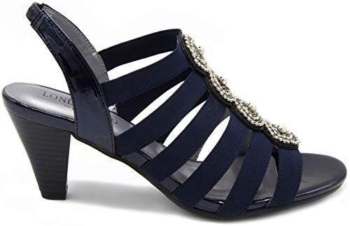 LONDON FOG Nanci Dress Sandals Navy 8 M US