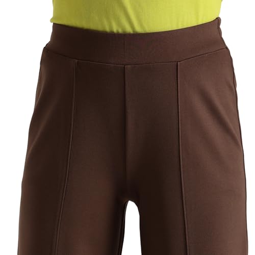 United Colors of Benetton Solid Pants (Size: M)-25A3PUWDLG24I23N Brown