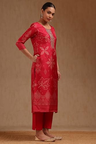 Soch Women's Russian Silk Kurta Set (SMUA5KS1026_Red