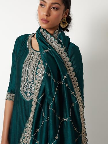 Max Women's Polyester Kurta Set (SRCTKST58014_Green