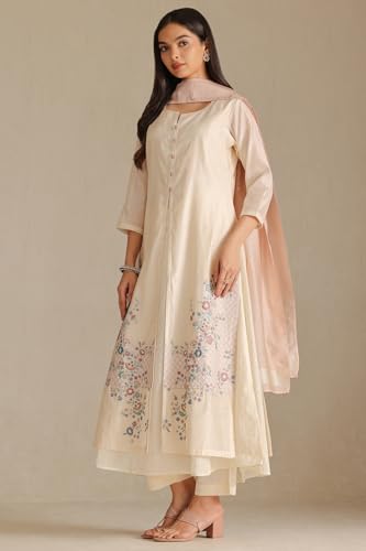 Soch Women's Chanderi Kurta Set (EWA5CD22051_Off White