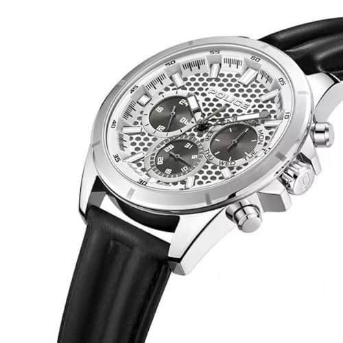 Police Quartz Multifunction Black DIAL Leather Strap Watch for Men-PLPEWJF2204104W