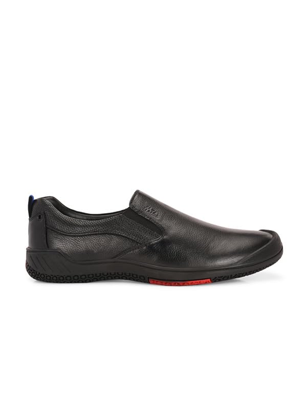 HITZ Men's Black Leather Formal Slip On Shoes - UK 10