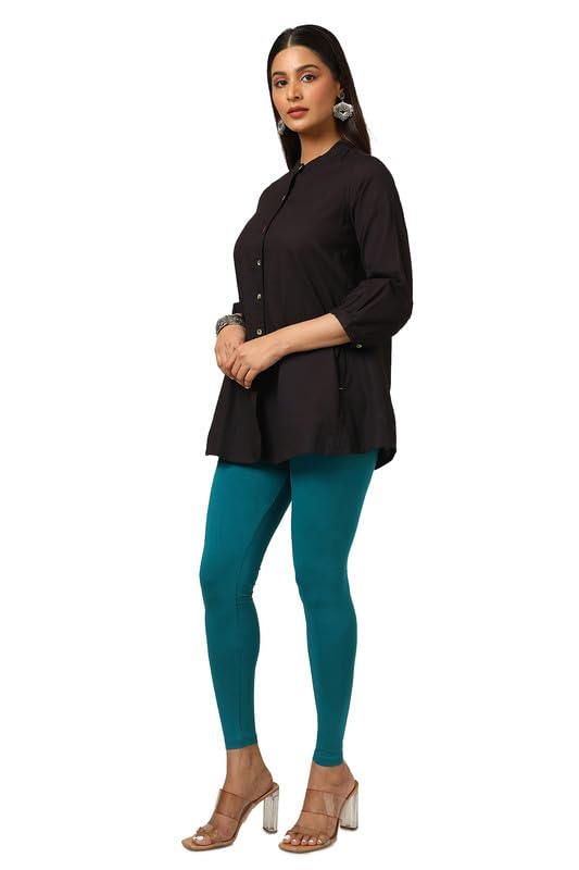 Soch Womens Teal Solid Leggings