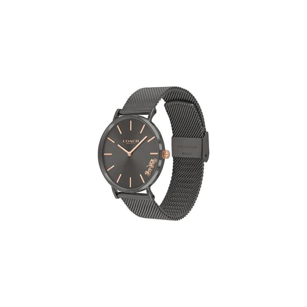 COACH Quartz Analog Grey Dial Stainless Steel Strap Watch for Women-NECO14503127W