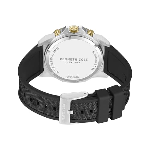 Kenneth Cole Quartz Analog with Green Dial Black Silicone Strap Watch for Men - KCWGO0087603MNW