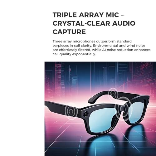 Futopia AIVIS-M AI Smart Glasses|8MP Camera|IP67 Waterproof Black Frame|Photochromic Lenses|32GB Memory|Photo & Video|AntiShake Photography ChatGPT AI|Real-time multilingual Translation|Built in WiFi