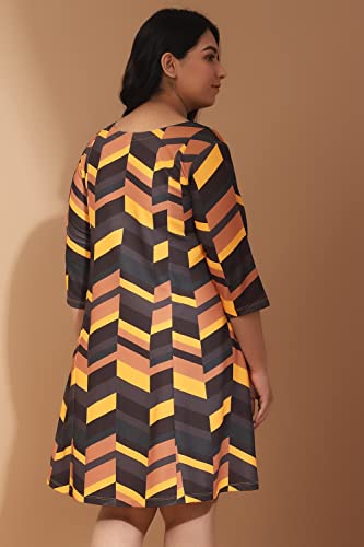 AMYDUS Plus Size Dress for Women | Printed | A Line Fit | Cloud Soft Fabric | Sweat Absorbing | XL to 9 XL Dresses | Yellow