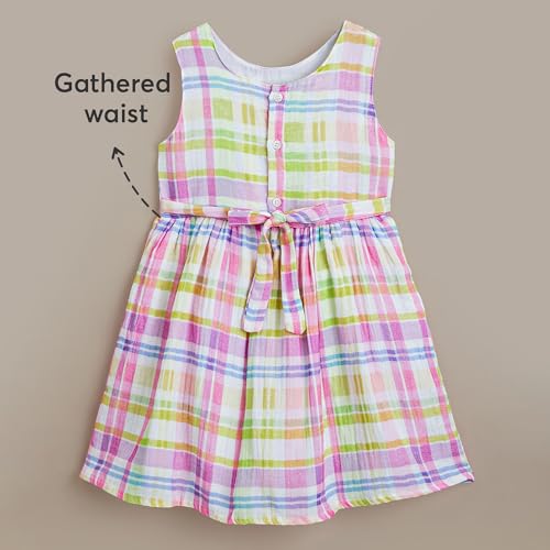 Hopscotch Girls Multi Sleeveless Plaid Casual Dress for Ages (2-3 Years)